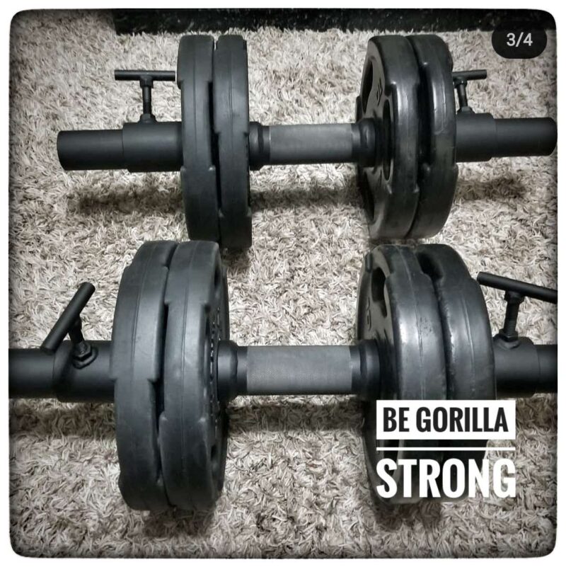 Knurled Thick Grip Dumbbell Set (Collars Included)